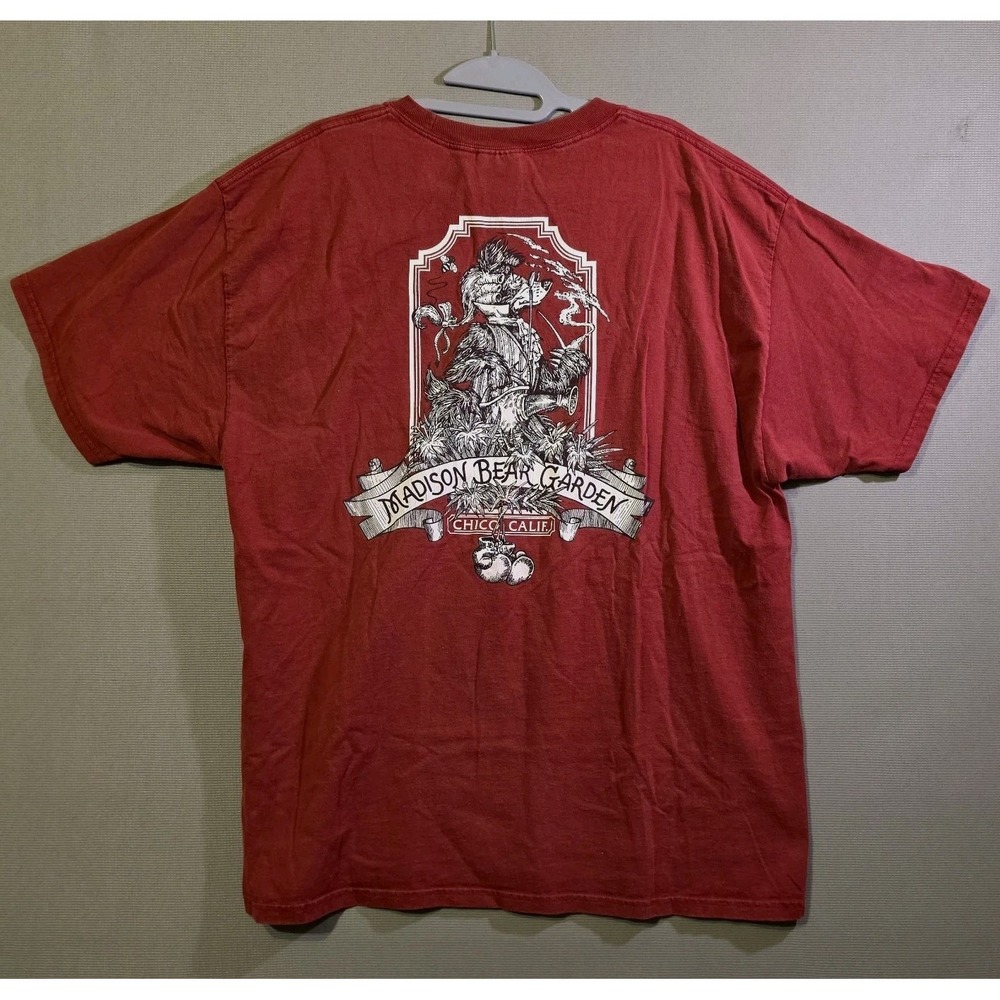 Vintage Madison Bear Garden Chico California T-Shirt XL Red Bear Graphic Y2K